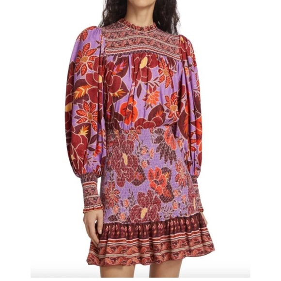 FARM Rio Multicolor Floral Long Sleeve Dress - Picture 1 of 12